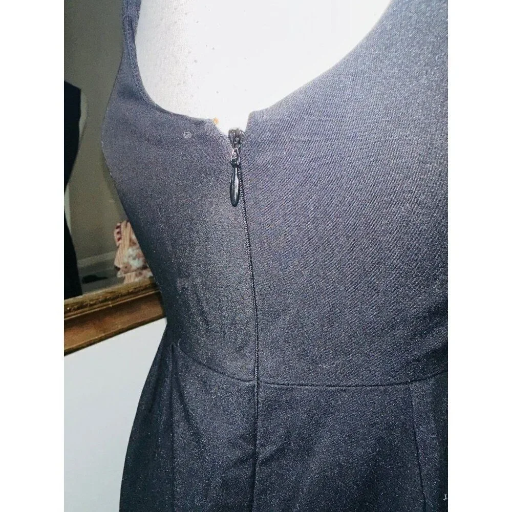 FB12 Kate Spade‎ Black Bradie Dress Sequins Daisy Flowers Size 4 Pockets
